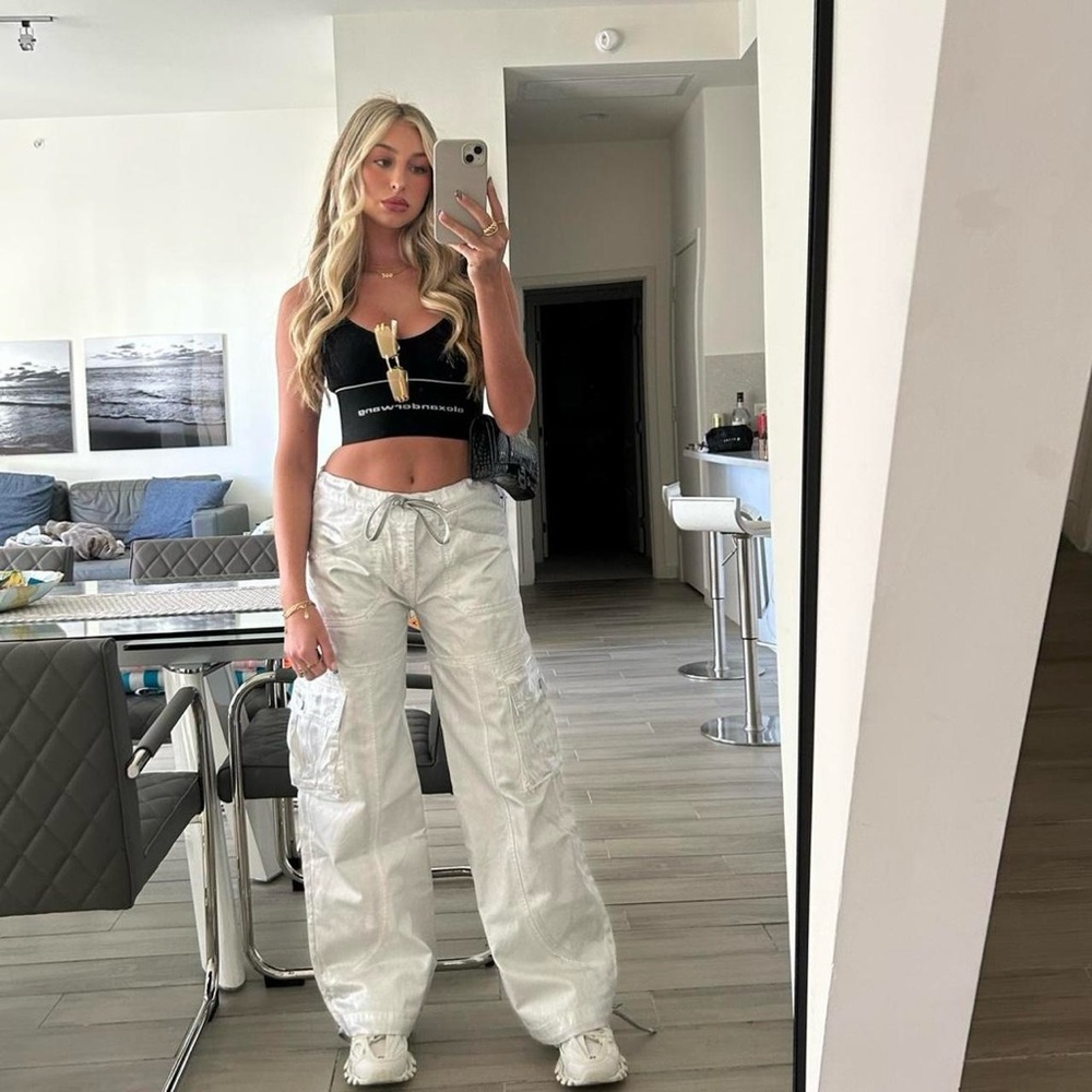 REVICE DENIM METALLIC SILVER PANTS